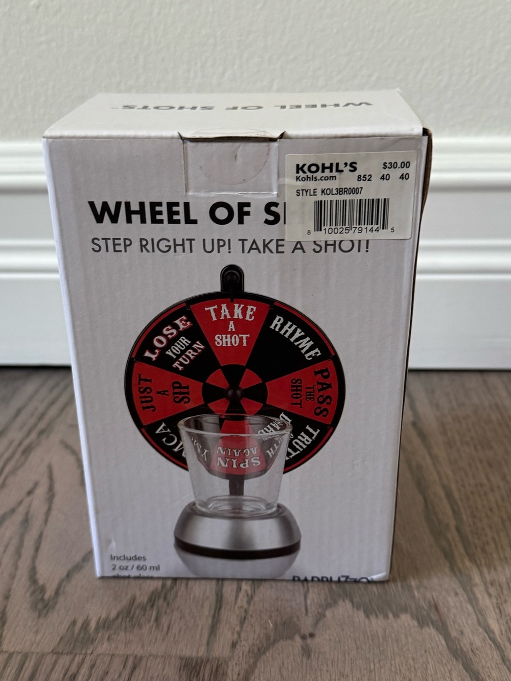Wheel of Shots Party Spinner Game - Red and Black